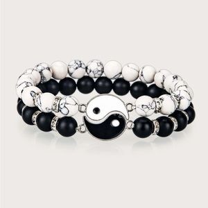Ying & Yang 2 piece Bracelet set
